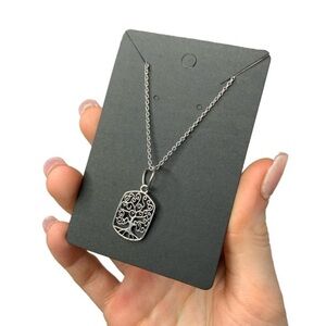 Silver tree necklace